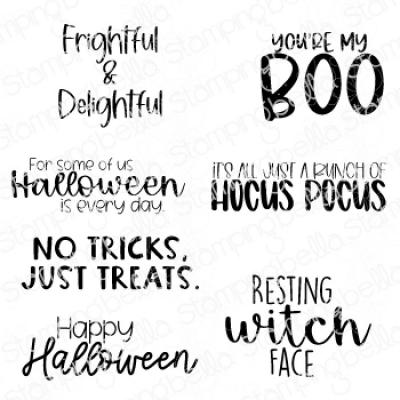 Stamping Bella Cling Stamps - Frightful And Delightful Sentiment Set